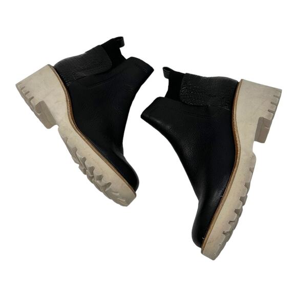 Dolce Vita Huey Black Leather Lug Sole Chelsea Booties Size 8 - Picture 11 of 13